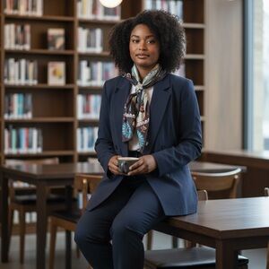 Vintage Navy Blue Double Breast Blazer